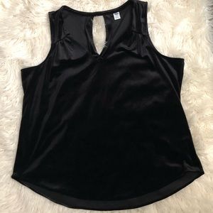 Black velvet tank top